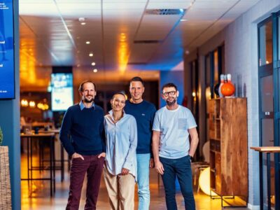 Auf dem Foto zu sehen sind v.l.: Andreas König (Leiter Biomedizin), Carmen Pau (Leitung Training/ Fitness), Oliver Schulte (Geschäftsführer next level) und Klaus Maierstein (Leiter Sportphysiotherapie).