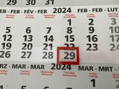 Alle vier Jahre ein Schaltjahr