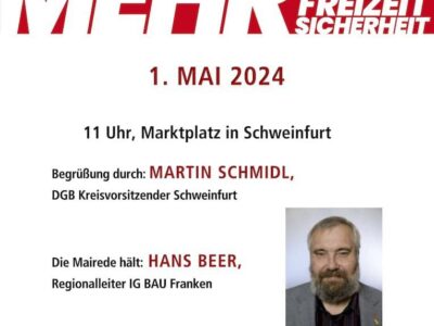 Hans Beer spricht am 1.Mai in Schweinfurt