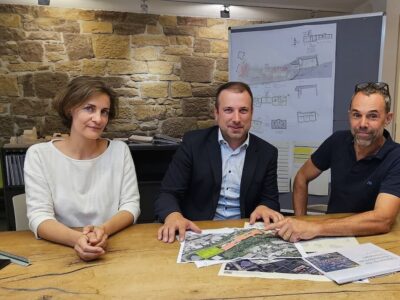 Am Bürgerbräugelände in Würzburg, dem Sitz von ARCHICULT stellten Roland und Manuela Breunig, sowie Bürgermeister Stefan Rottmann das Konzept bzw. die Planung vor. Foto Ulrich Dahm