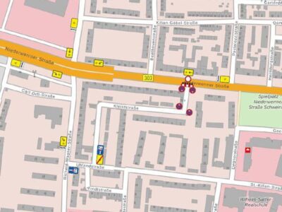 Die Stadtwerke Schweinfurt erweitern von Ende August bis Ende Oktober 2024 das klimafreundliche Fernwärmenetz in der Niederwerrner Straße