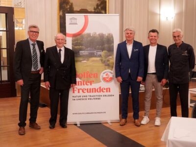 orst Drieschner, Präsident des Golfclubs Bad Kissingen, Dr. Wolfgang Rug Organisator des Turniers, Günter Kraus Spielführer des Golfclubs Bad Kissingen, Dittmar Fella, Vizepräsident des Golfclubs Bad Kissingen und Armin Laake, Golftrainer und Marketingverantwortlicher des Golfclubs Bad Kissingen