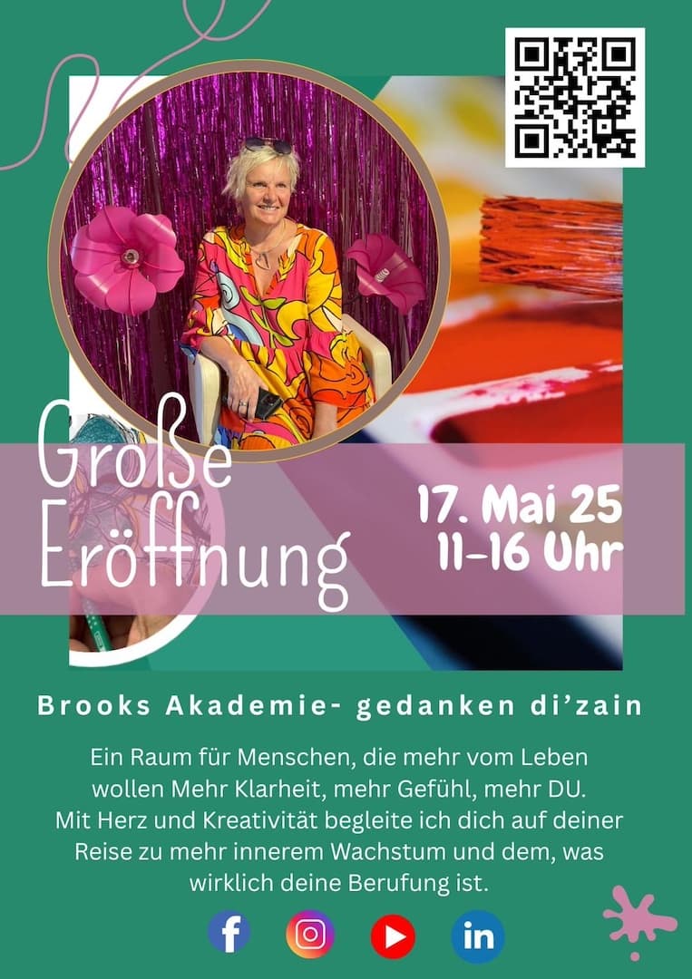 Brooks Akademie Neueröffnung 2 Das Herzstück dieses neuen Kreativzentrums ist die von Colette Brooks entwickelte Methode Neuroskript®. Diese einzigartige Verbindung aus Kreativcoaching, Kunsttherapie und Neurowissenschaften eröffnet einen ganzheitlichen Weg der Persönlichkeitsentwicklung, fernab klassischer Ansätze. Foto: Colette Brooks