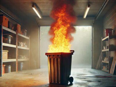 Feuer in Mülltonne