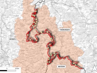 Karte der Gebietskulisse / Grafik: Naturschutzgroßprojekt Thüringer Kuppenrhön